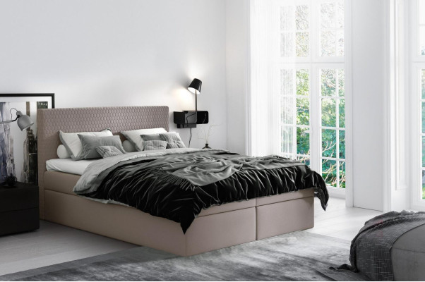 Box spring bed Textile Design Double Hotel Modern Bed Bedroom Beds 160x200