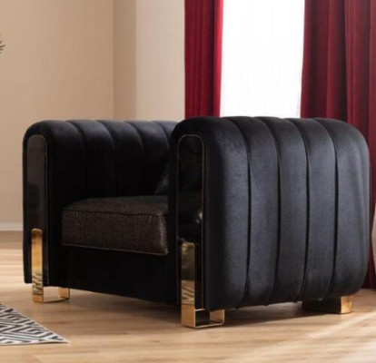 Medusa Armchair Luxury Single Seat Couch Textile Upholstery Furniture Couches Black Fabric