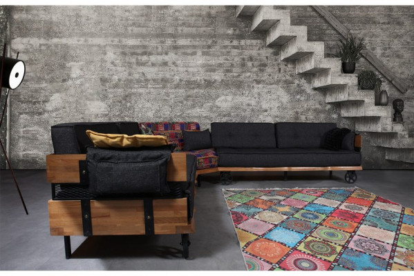 Loft Furniture Fabric sofa Corner sofa Upholstery Corner suite Textile sofa set