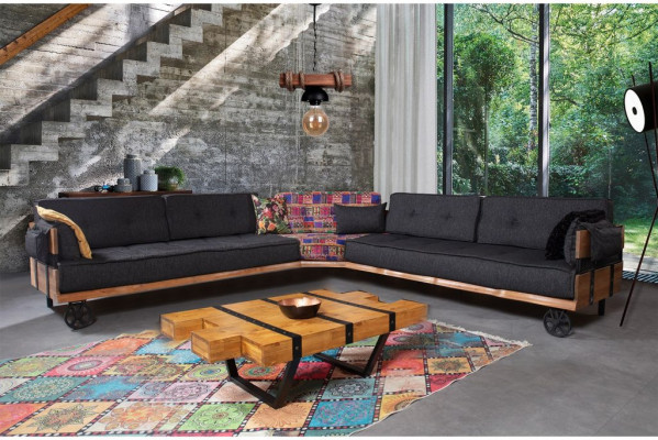 Loft Furniture Fabric sofa Corner sofa Upholstery Corner suite Textile sofa set
