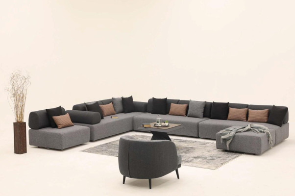 Living landscape Couch Upholstery Furniture Corner sofa Fabric Couches Textile Seating furniture