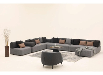 Living landscape Couch Upholstery Furniture Corner sofa Fabric Couches Textile Seating furniture