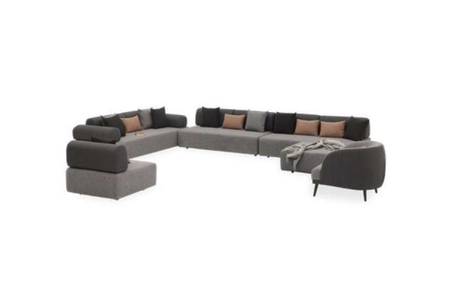 Living landscape Couch Upholstery Furniture Corner sofa Fabric Couches Textile Seating furniture