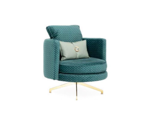 Round Armchair Swivel Green Chair Swivel Chairs Living room Upholstery Set of 1