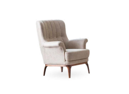 Lightweight Leather Armchair for relaxation on wooden legs in a hotel room new