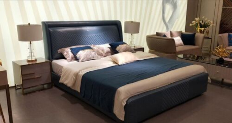 Double bed Modern Beds Upholstery Leather Designer Marriage Modern Bed