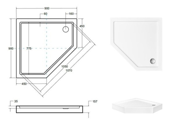 Shower shower tray ABlue f set ABlue f shower tray flat shower tray