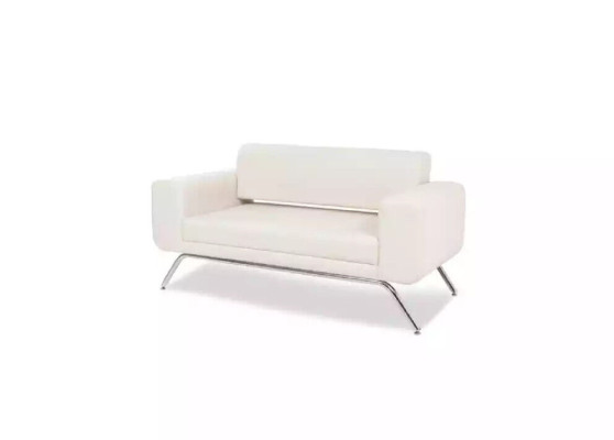 White Luxury Two-seater Luxury Couch Textile Fabric Office Furnishings Furniture