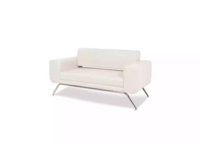 White Luxury Two-seater Luxury Couch Textile Fabric Office Furnishings Furniture