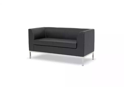 Study room Two-seater Black textile couch Office furniture Sofa