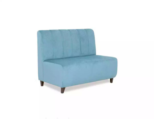 Blue two-seater study room sofa textile couch modern seating furniture