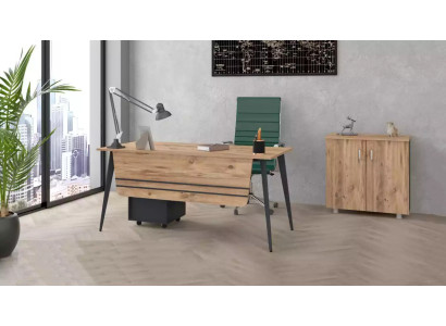 Table Office Set Suite Desk with Filing cabinet Complete 2 pieces