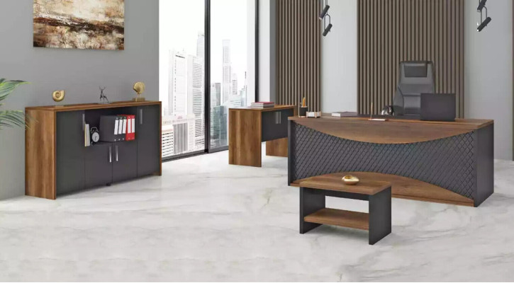 Study room wooden furniture office set desk filing cabinet coffee table