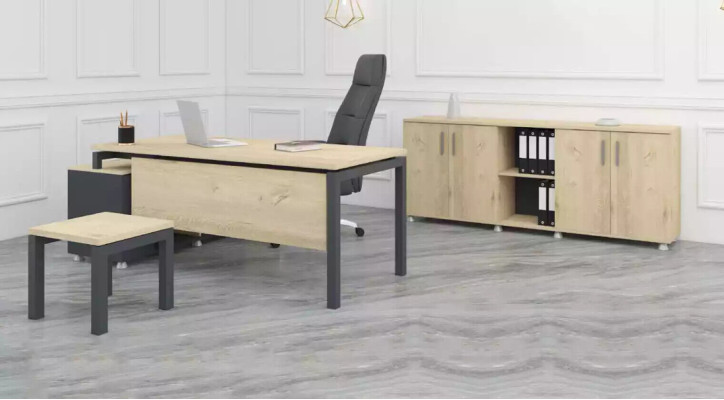 Luxury Office Set Modern Wood Furniture Corner desk Wardrobe Coffee table