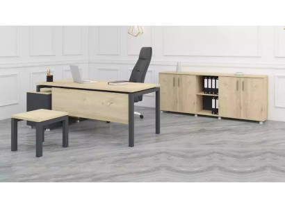 Luxury Office Set Modern Wood Furniture Corner desk Wardrobe Coffee table