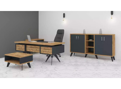 Large Study room Set Office furniture Desk Chest of drawers Table