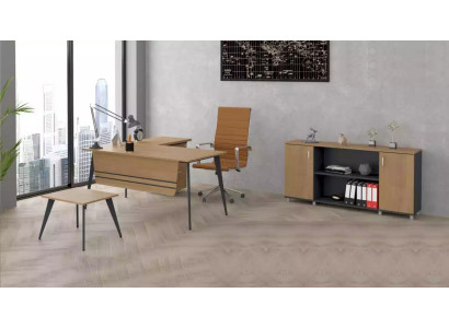Office Set Suite Corner desk Wardrobe Study room Complete 3-piece.
