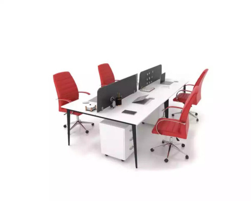 Large White Work Table Desk Ensemble Office Furnishings Modern