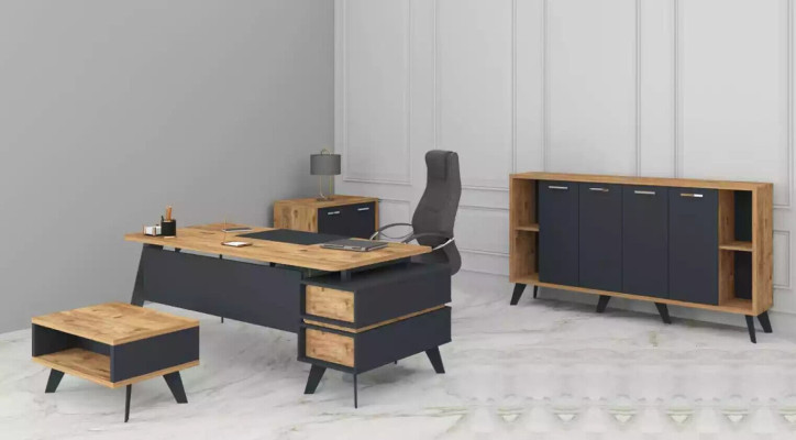 Furnishings Office Set Study room Desks Cabinets Table 4pcs