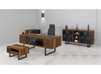 Desk Office Set Furnishings with Marble Table Office Wardrobe 4pcs.