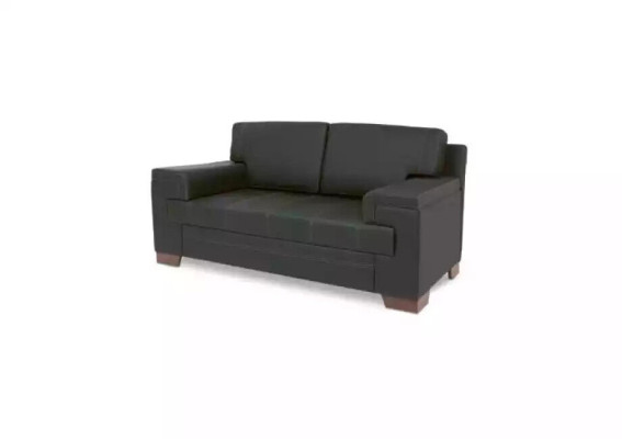 Sofa Two-seater Black Textile Furniture Office Seater Upholstered Sofas Office