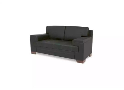 Sofa Two-seater Black Textile Furniture Office Seater Upholstered Sofas Office