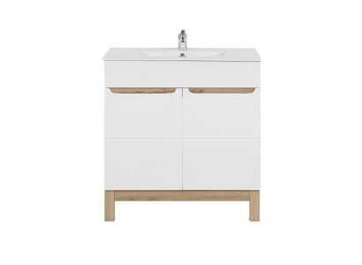 White washbasin with base cabinet High-quality washbasin