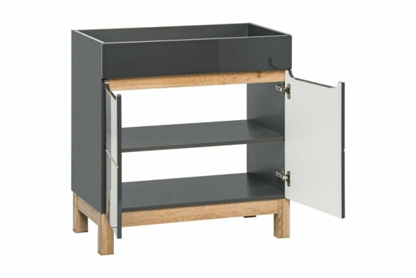 Gray washbasin with base cabinet High-quality washbasin
