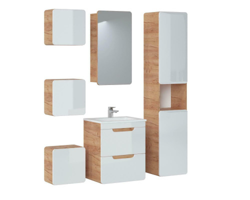 Design Bathroom Furniture Bathroom 6 pcs. Set Suite Wardrobe Washbasin