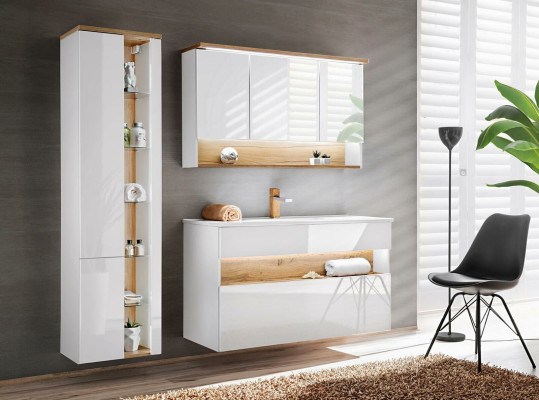 Design Bathroom Furniture Bathroom 3 pcs. Set Suite Wardrobe Washbasin Lighting