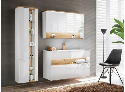 Design Bathroom Furniture Bathroom 3 pcs. Set Suite Wardrobe Washbasin Lighting