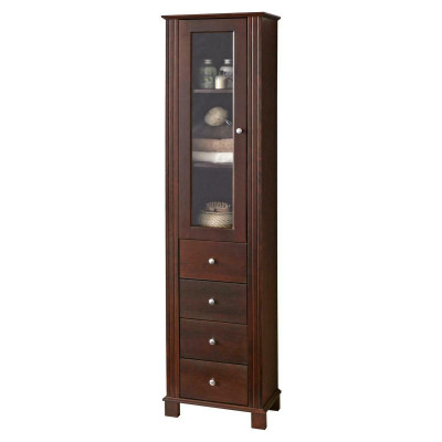 High-quality Bathroom Wardrobe Tall Cabinet Decorative Wood Bathroom Furniture Luxury