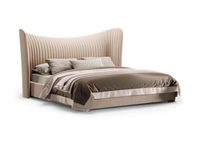 Beige Double bed Designer Wood Beds Bed frame e Bedroom Furniture Bed