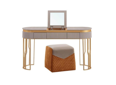 Designer Beige Dressing table Modern Wooden Table Luxury Bedroom Furniture
