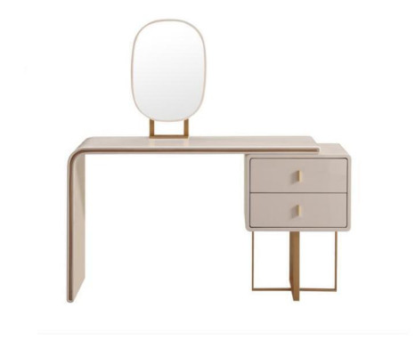 White Dressing table Bedroom Furniture Side dresser Mirror 2-piece Console