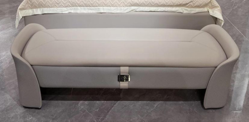 Gray Bedroom Stool Wood Furniture Chest Storage Chest Footstool