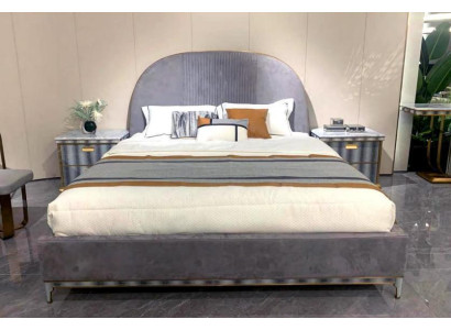 Gray Bedroom Suite Bed frame 2x Bedside tables Double bed 3pcs