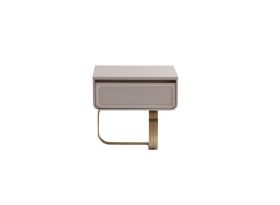 Beige Bedside table Bedroom Side table stainless steel wooden table Modern