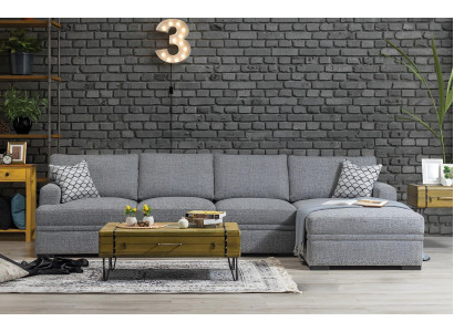 Sofa L-shape Style Modern Gray Corner sofa Living room Furniture Design Furnishings