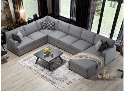 Modern Design Furniture Sofa U-shape Gray Corner sofa Living room Furnishings new