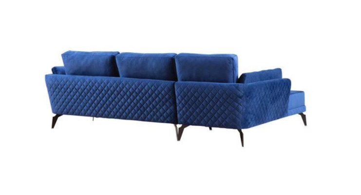 Corner sofa Upholstery Couch Textile Living room L-shape Modern Blue Design