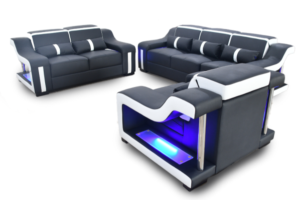 Sofa set 3+2+1 Seater Set Design Sofa Upholstery Couches Illuminated Couch