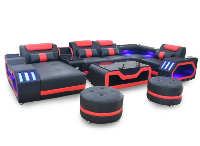 Designer living room set consists of 4 pieces. modern set black color illuminated