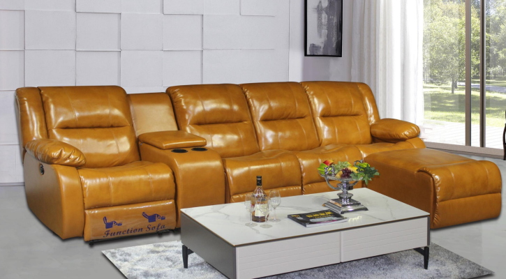 Sofa 4 Seater Couch Upholstery Imitation leather Sofas Brown Stool Couches new