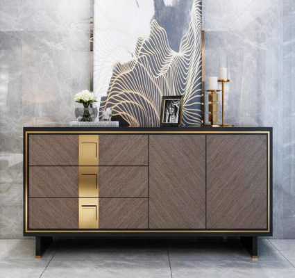 Sideboard Chest of drawers Wardrobe Wood Modern Design Gray Luxury Living room