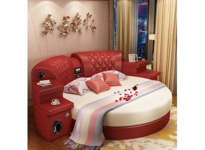 Round Bed Round Beds Multifunction Hotel Upholstery Led Shelf new