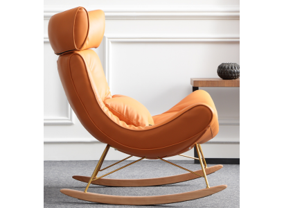 Design Sofa Armchair Couch Upholstery Luxury Imitation leather 1 Seater new Orange