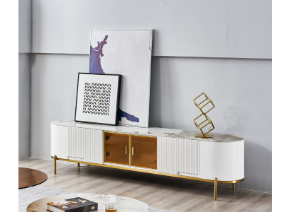 Luxury TV cabinet lowboard tv stand sideboard living room wood white modern