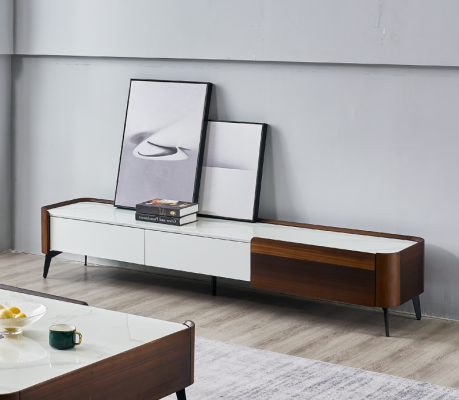 TV Stand TV-cabinet Lowboard White Table Wood Modern Living room Sideboard