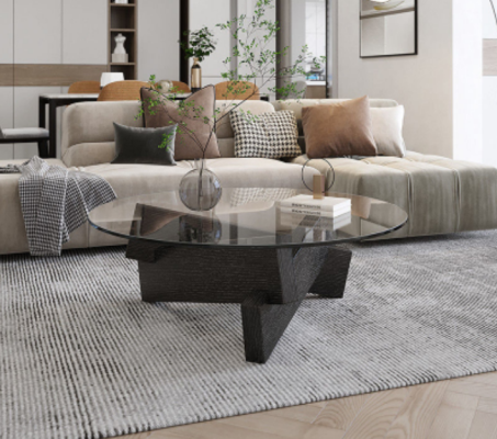 Coffee table Design Furniture Luxury new Black Modern Living room Wood Glass